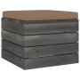 Otomana de palets de jardín con cojín gris taupe madera de pino de , Sofás modulares de exterior - Ref: Foro24-3061703, Preci...