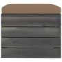 Otomana de palets de jardín con cojín gris taupe madera de pino de , Sofás modulares de exterior - Ref: Foro24-3061703, Preci...