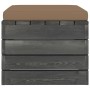 Otomana de palets de jardín con cojín gris taupe madera de pino de , Sofás modulares de exterior - Ref: Foro24-3061703, Preci...