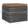 Otomana de palets de jardín con cojín gris taupe madera de pino de , Sofás modulares de exterior - Ref: Foro24-3061703, Preci...