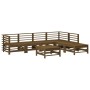 Gartenmöbel-Set 7-teilig Massivholz Kiefer honigbraun von , Gartensets - Ref: Foro24-3186441, Preis: 448,96 €, Rabatt: %
