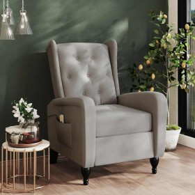 Sillón de masaje reclinable de tela gris claro de , Sillones de masaje eléctricos - Ref: Foro24-329352, Precio: 242,74 €, Des...