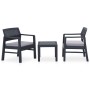 3-teiliges Gartenmöbel-Set mit grauen Kunststoffkissen von vidaXL, Gartensets - Ref: Foro24-315855, Preis: 184,38 €, Rabatt: %