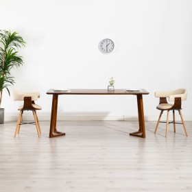 Sillas de comedor 2 uds cuero sintético y madera curvada crema de , Sillas de comedor - Ref: Foro24-283139, Precio: 256,68 €,...