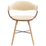 Dining chairs 2 units synthetic leather and curved cream wood by , dining chairs - Ref: Foro24-283139, Price: 256,68 €, Disco...