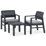 3-piece garden furniture set with gray plastic cushions by vidaXL, Garden sets - Ref: Foro24-315855, Price: 181,71 €, Discoun...