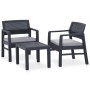 3-teiliges Gartenmöbel-Set mit grauen Kunststoffkissen von vidaXL, Gartensets - Ref: Foro24-315855, Preis: 184,38 €, Rabatt: %