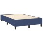 Cama box spring con colchón tela azul 140x190 cm