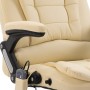 Cream-colored synthetic leather massage office chair by , Office chairs - Ref: Foro24-20238, Price: 245,58 €, Discount: %