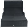Tumbona para 2 personas con toldo ratán sintético negro de , Camas para exteriores - Ref: Foro24-47443, Precio: 598,67 €, Des...