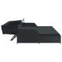 Tumbona para 2 personas con toldo ratán sintético negro de , Camas para exteriores - Ref: Foro24-47443, Precio: 598,67 €, Des...