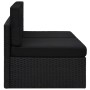 Zweisitziges schwarzes Kunststoff-Rattan-Sofa mit Sektionen. von , Modulare Sofas für den Außenbereich - Ref: Foro24-49503, P...