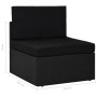 Zweisitziges schwarzes Kunststoff-Rattan-Sofa mit Sektionen. von , Modulare Sofas für den Außenbereich - Ref: Foro24-49503, P...