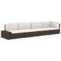 Zweisitziges schwarzes Kunststoff-Rattan-Sofa mit Sektionen. von , Modulare Sofas für den Außenbereich - Ref: Foro24-49503, P...