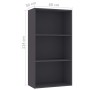 Regal aus grauem Sperrholz, 3 Ebenen, 60x30x114 cm. von , Bücherregale und Regale - Ref: Foro24-800974, Preis: 77,95 €, Rabat...