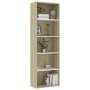 5-level white and oak plywood bookshelf 60x30x189 cm by , Bookcases and shelves - Ref: Foro24-800995, Price: 102,00 €, Discou...