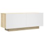 TV-Möbel aus weißem und Eichenfurnier, 100x35x40 cm. von , TV-Möbel - Ref: Foro24-804441, Preis: 86,53 €, Rabatt: %