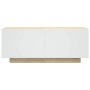 TV-Möbel aus weißem und Eichenfurnier, 100x35x40 cm. von , TV-Möbel - Ref: Foro24-804441, Preis: 86,53 €, Rabatt: %
