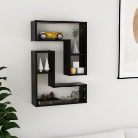 Wandregale 2 Stück Sperrholz Schwarz 50x15x50 cm von , Regale und Regale - Ref: Foro24-807215, Preis: 34,18 €, Rabatt: %