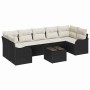 Conjunto de sofá de jardín 8 pcs Negro 55 x 55 x 37 cm