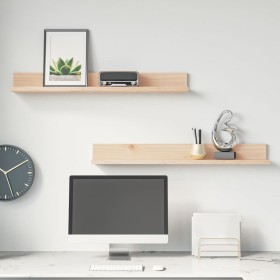 Estantes de pared 2 uds madera maciza de pino 80x11x9 cm de , Estantes y estanterías - Ref: Foro24-823604, Precio: 23,37 €, D...