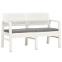 Zweierbank aus weißem Kunststoff mit Kissen, 120 cm. von , Gartenbänke - Ref: Foro24-48821, Preis: 193,52 €, Rabatt: %