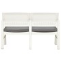Zweierbank aus weißem Kunststoff mit Kissen, 120 cm. von , Gartenbänke - Ref: Foro24-48821, Preis: 193,52 €, Rabatt: %