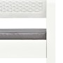 Zweierbank aus weißem Kunststoff mit Kissen, 120 cm. von , Gartenbänke - Ref: Foro24-48821, Preis: 193,52 €, Rabatt: %