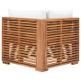 Ecksofa für den Garten, cremefarbenes Kissen, massives Teakholz. von , Modulare Sofas für den Außenbereich - Ref: Foro24-4937...
