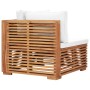 Corner garden sofa with cream cushion solid teak wood by , Modular outdoor sofas - Ref: Foro24-49375, Price: 416,83 €, Discou...