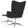 Silla de relax con taburete terciopelo y PVC marrón