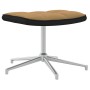 Silla de relax con taburete terciopelo y PVC marrón