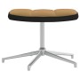 Silla de relax con taburete terciopelo y PVC marrón
