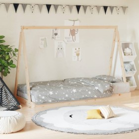 Estructura de cama infantil madera maciza de pino 90x190 cm de , Cunas y camas para niños - Ref: Foro24-834531, Precio: 115,8...