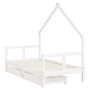 Estructura cama infantil y cajones madera pino blanco 80x160 cm de , Cunas y camas para niños - Ref: Foro24-834544, Precio: 1...