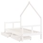 Estructura cama infantil y cajones madera pino blanco 80x160 cm de , Cunas y camas para niños - Ref: Foro24-834544, Precio: 1...