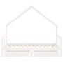 Estructura cama infantil y cajones madera pino blanco 80x160 cm de , Cunas y camas para niños - Ref: Foro24-834544, Precio: 1...