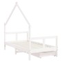 Estructura cama infantil y cajones madera pino blanco 80x160 cm de , Cunas y camas para niños - Ref: Foro24-834544, Precio: 1...
