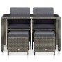 Set de comedor de jardín 5 pzas y cojines ratán sintético gris de , Conjuntos de jardín - Ref: Foro24-46535, Precio: 473,01 €...