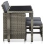 Set de comedor de jardín 5 pzas y cojines ratán sintético gris de , Conjuntos de jardín - Ref: Foro24-46535, Precio: 473,01 €...