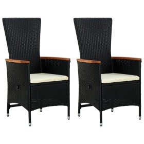 Garden chairs 2 units with black synthetic rattan cushions by , Garden chairs - Ref: Foro24-47675, Price: 265,69 €, Discount: %