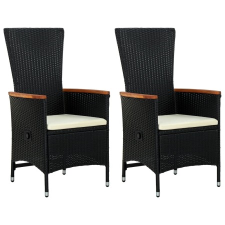 Garden chairs 2 units with black synthetic rattan cushions by , Garden chairs - Ref: Foro24-47675, Price: 265,69 €, Discount: %