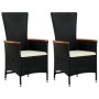 Garden chairs 2 units with black synthetic rattan cushions by , Garden chairs - Ref: Foro24-47675, Price: 265,69 €, Discount: %
