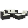 Set muebles de jardín 6 piezas y cojines ratán sintético marrón de , Conjuntos de jardín - Ref: Foro24-47808, Precio: 499,20 €