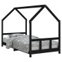 Kinderbettgestell aus schwarzem Kiefernholz 90x200 cm von , Kinderbetten und Betten für Kinder - Ref: Foro24-835720, Preis: 1...