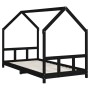Kinderbettgestell aus schwarzem Kiefernholz 90x200 cm von , Kinderbetten und Betten für Kinder - Ref: Foro24-835720, Preis: 1...