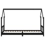Kinderbettgestell aus schwarzem Kiefernholz 90x200 cm von , Kinderbetten und Betten für Kinder - Ref: Foro24-835720, Preis: 1...