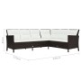 Set muebles de jardín 3 pzas y cojines ratán sintético marrón de , Conjuntos de jardín - Ref: Foro24-48153, Precio: 670,04 €,...