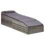 Tumbona con cojín ratán sintético gris de , Tumbonas - Ref: Foro24-46540, Precio: 251,52 €, Descuento: %