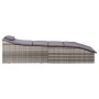 Tumbona con cojín ratán sintético gris de , Tumbonas - Ref: Foro24-46540, Precio: 251,52 €, Descuento: %
